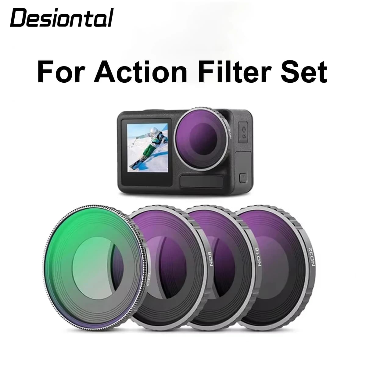 CPL/ND/UV/Black Mist 4-in-1 Filter for DJI Action 3/4/5 Pro Sports Camera, Multi-functional Lens Filter