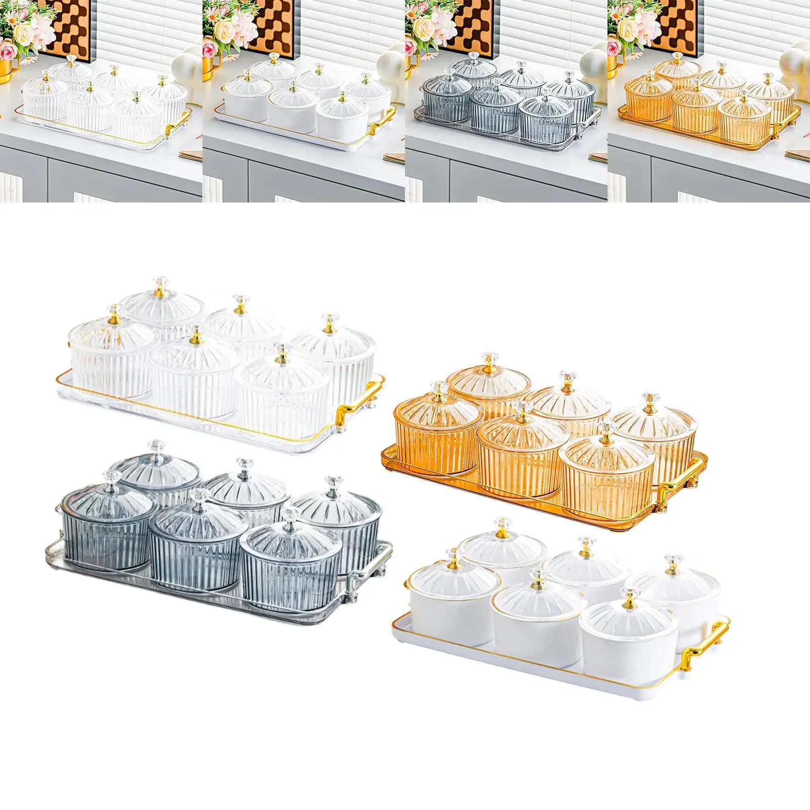 Piatto da portata diviso per frutta secca, multifunzionale, pratico, portatile, moderno, multigriglie con coperchio, piatto da portata per controsoffitto