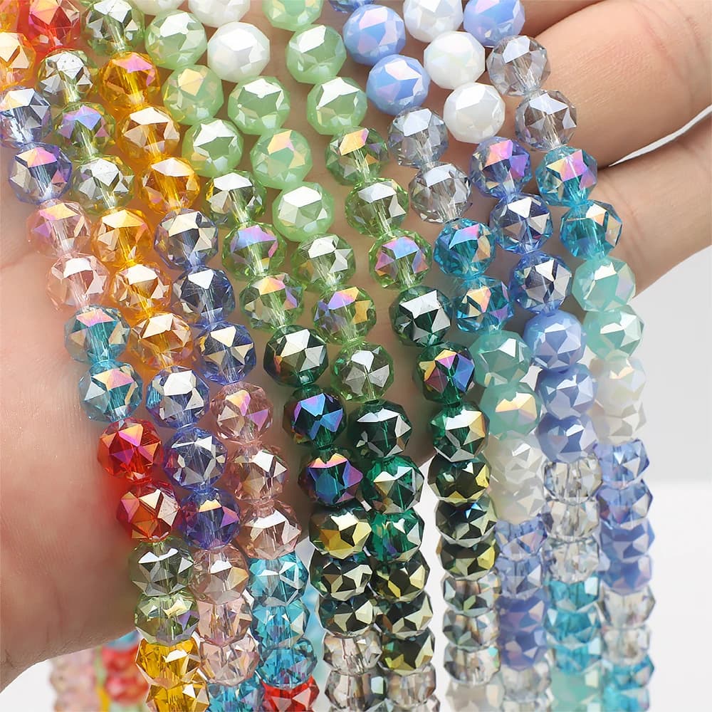 36pcs 8mm Flower ball color AB color cut glass beads diy accessories bracelet earrings mobile phone chain accessories