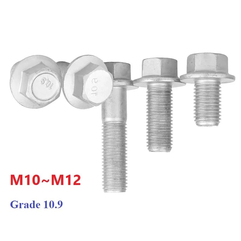 M10 M12 GB5787 10.9 Grade Alloy Steel Dacromet Fine Thread Hex Washer Head Bolt Hexagon Head Flange Cap Screw