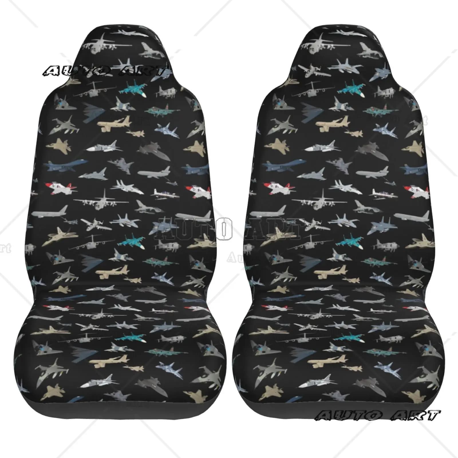 Front cover with modern military aircraft printing 2 pieces Universal protective cover for vehicles suitable for most cars Berlina SUV Van