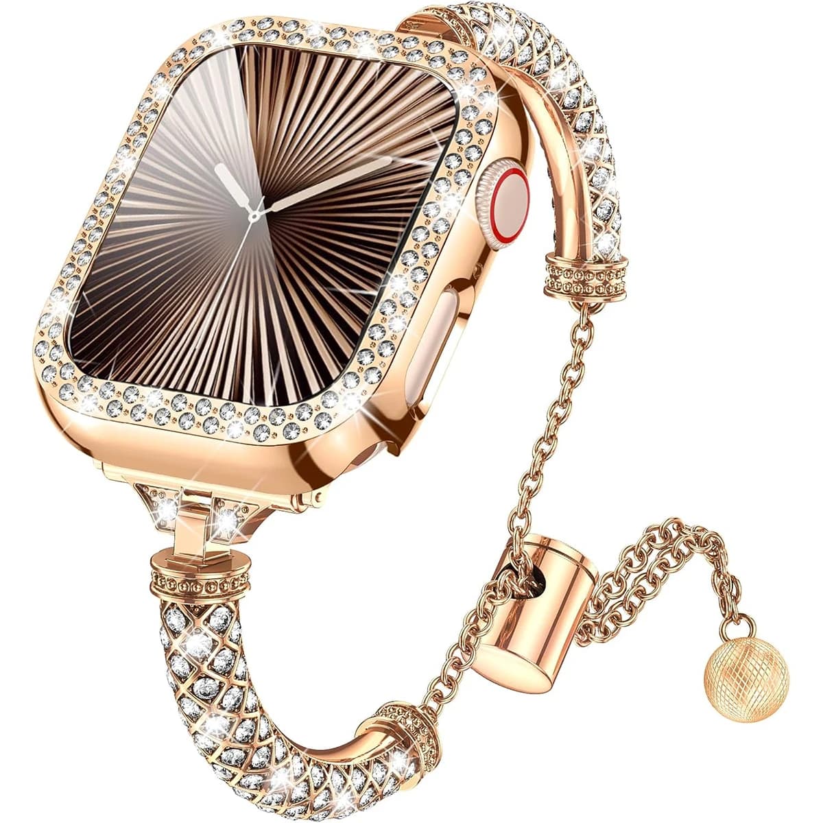 Cinturino in acciaio inossidabile + custodia con diamanti per Apple Watch Series 10 46mm 42mm Bracciale con cinturino glitterato per iWatch Ultra3/2/1 49mm Correa