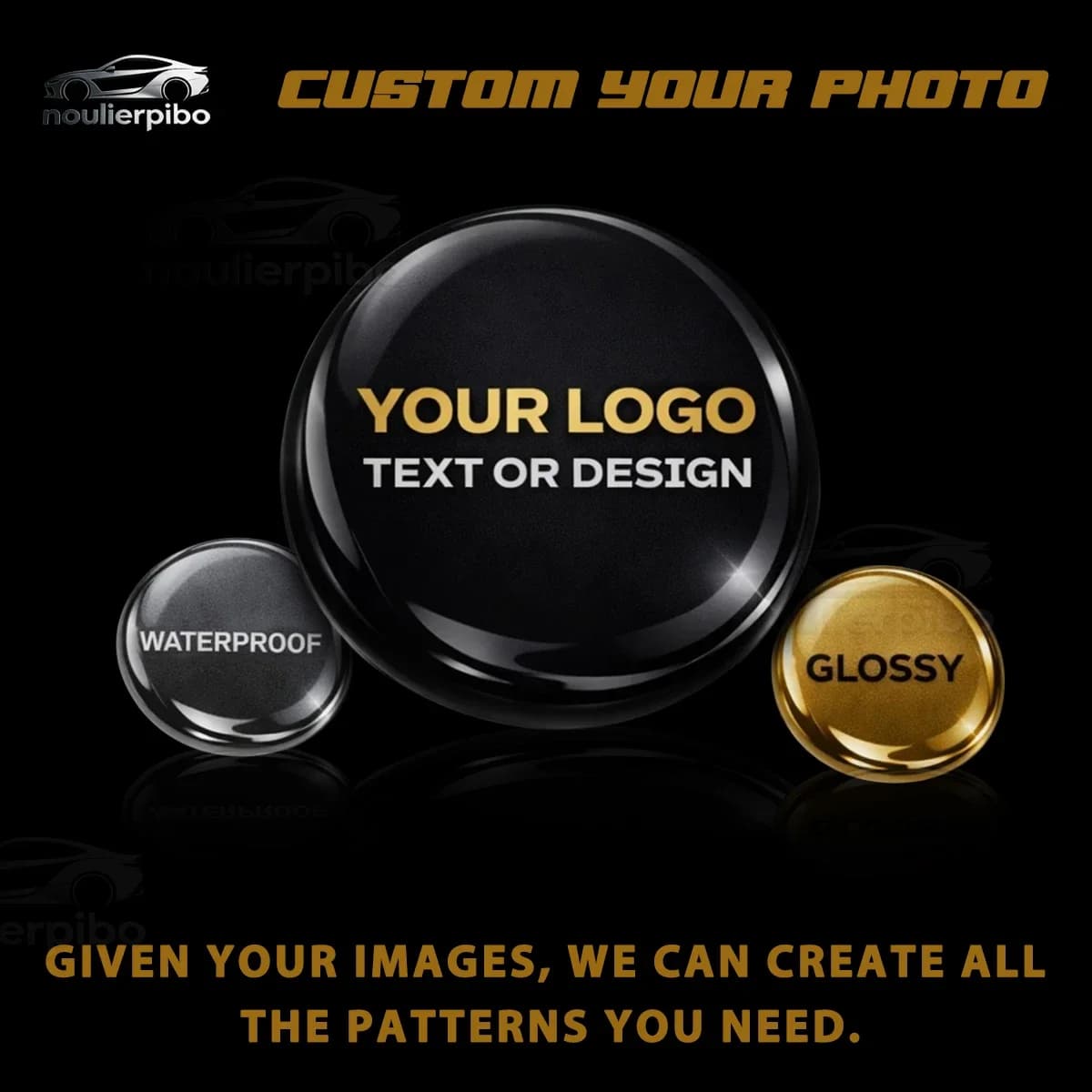 Custom 3D Resin Car Sticker Personalized Logo Photo Epoxy Dome Decal Waterproof UV-Resistant Free Preview Gift