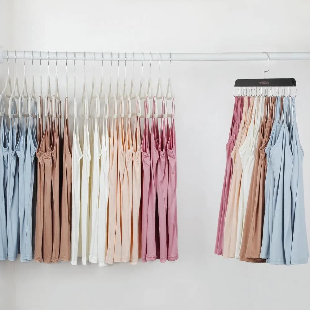 Foldable Bra Hanger for Closet with 20 Rotating Hooks Space Saving Storage Organizer for Bras Tank Tops Belts Scarves Easy to Install Durable Solid Wood Closet Organizer Multi Hanger for Women Wardrobe Rotating Hanger