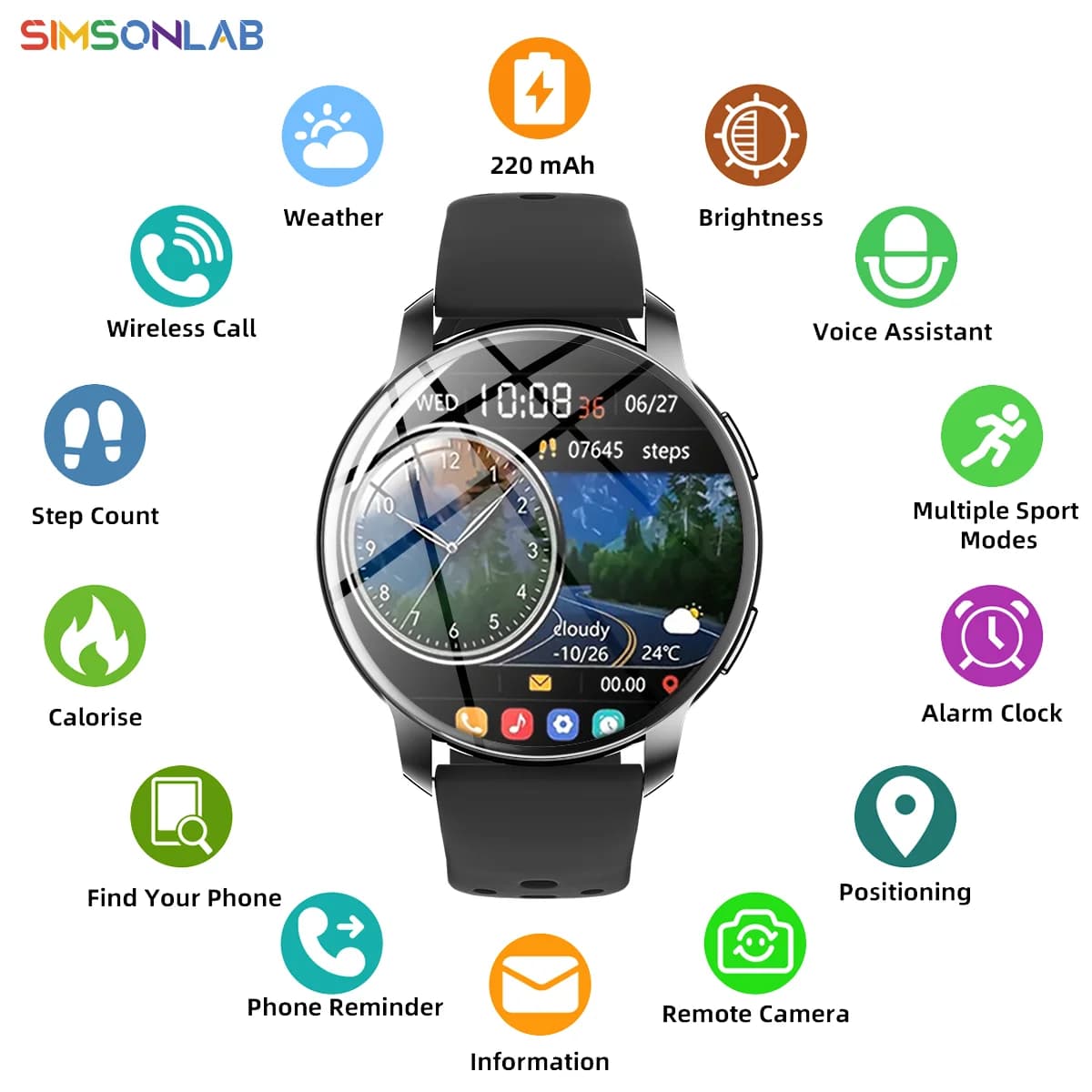2026 Nuovo Smart Watch per Android/IOS 1.46''Display HD Controllo fotocamera Chiamata telefonica wireless Risposta vocale Regalo di Natale Uomo Donna