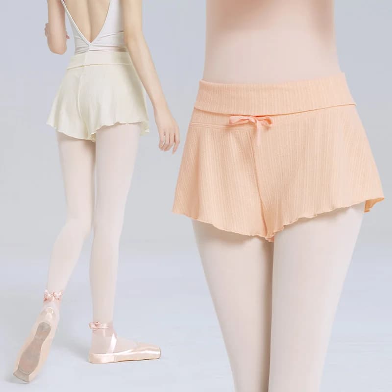 Pantaloncini da balletto da donna Pantaloni da allenamento per yoga e danza con coulisse a vita alta