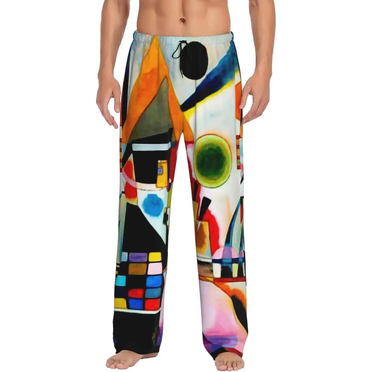 Custom Kandinsky - Swinging Pajama Pants Men Sleepwear Sleep Lounge Bottoms with Pockets