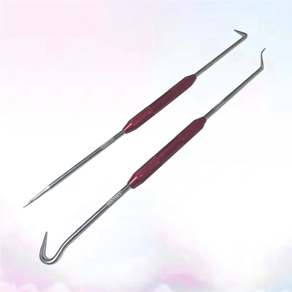 2Pcs Mini Crochet Hook Oil Seal Gasket Puller Heavy Duty O-Ring Remover for Auto Mechanic Workshop Spring Cotter
