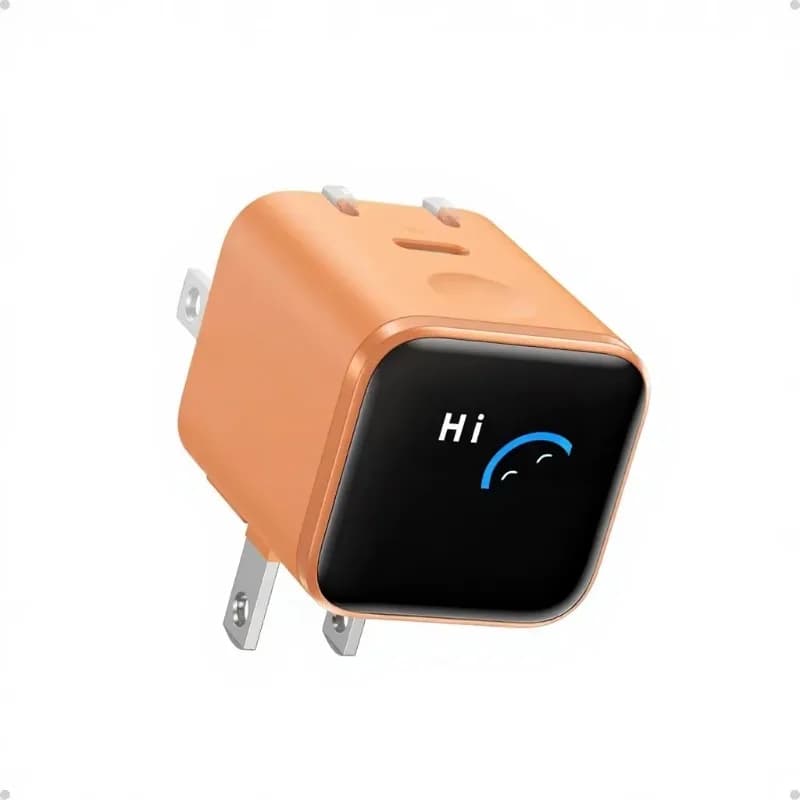 Smart Display Charger 45W GaN Fast Charging USB C Charger 180 ° Foldable Plug, Smart ID, One USB-C Port