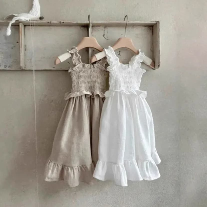 2025 Summer New Baby Girl Sling Dress Solid Kids Girls Abito da principessa senza maniche Moda infantile Abito casual Abbigliamento per bambini