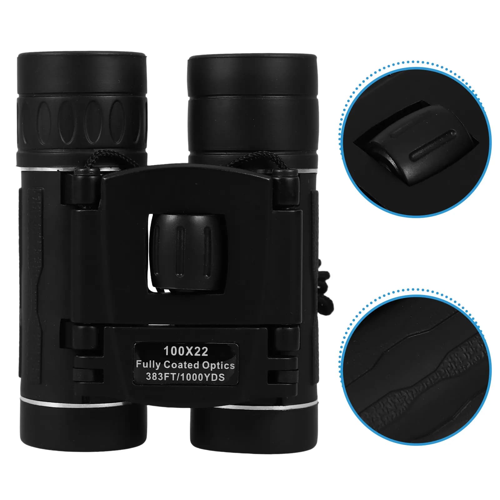 Binocolo Compatto 100x22 con Rivestimento FMC, Prisma Bak4, Oculare Grande e Impugnatura Comoda per Escursionismo