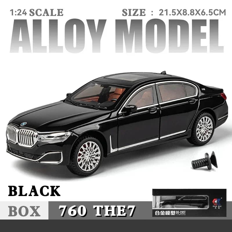 1/24 BMW 760li lega pressofuso decorazione camera da letto casa interni ornamenti scelta moda raccolta hobby modello auto regali scatola