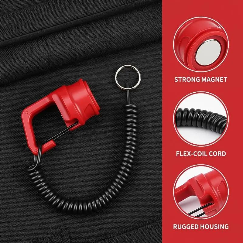 Magnetic Net Release Holder Anti-Drop Coiled Lanyard Waterproof Fishing Tool for Kayak Canoe Fishing Trips
