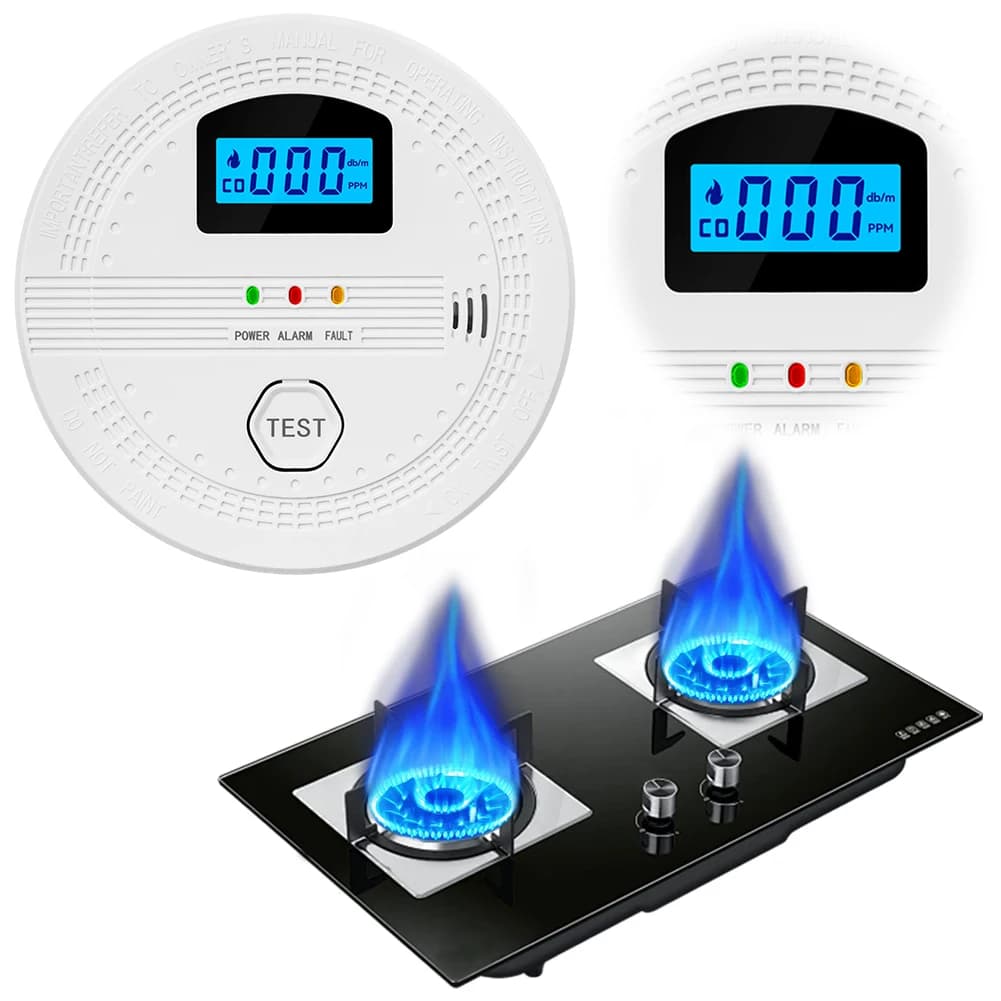 Rilevatore di CO e Fumo 2 in 1, Allarme Antincendio Portatile a Batteria, Monitor CO, Rilevatore di Gas CO Portatile per Casa e Magazzino