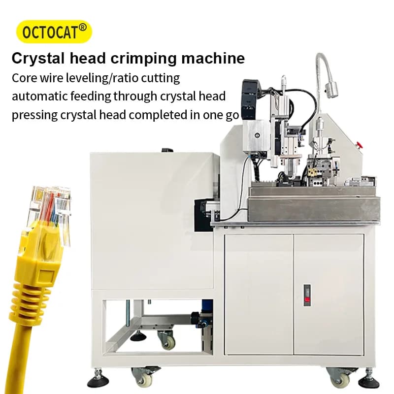 Macchina per crimpare terminali automatici con testa di cristallo RJ45 Crimpatura per la gestione dei cavi Ethernet della linea telefonica rivettata con testa di cristallo