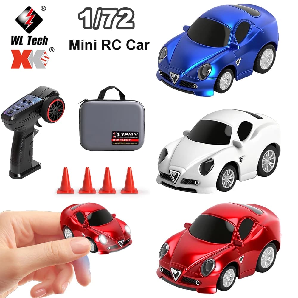 Auto RC WLtoys Q7201 1:72, Mini Veicolo Sportivo da Scrivania con Giroscopio, Auto da Corsa Telecomandata per Regali di Compleanno per Bambini