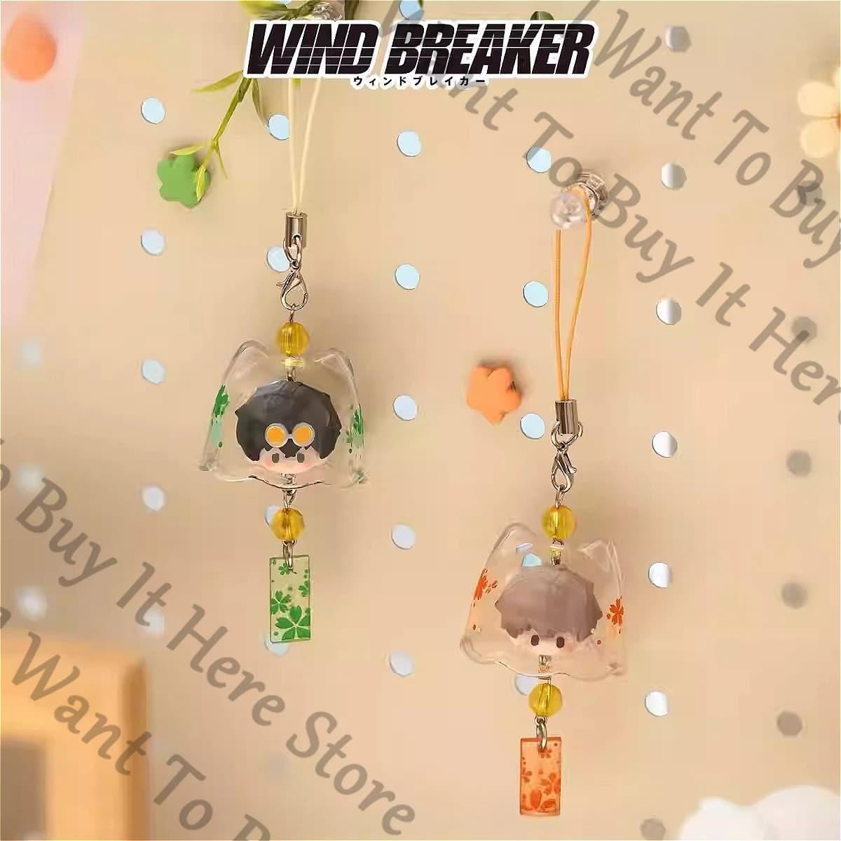 Anime WIND BREAKER Sakura Haruka Suo Hayato Umemiya Hajime KAJI REN Cosplay Cartoon Wind Chime Keyring Wind-bell Mascot Gift