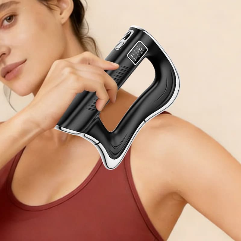 Massaggiatore Elettrico Guasha, Pistola per Massaggio Fasciale Professionale, Strumento Vibrante per Rilassamento Muscolare e Sollievo dal Dolore