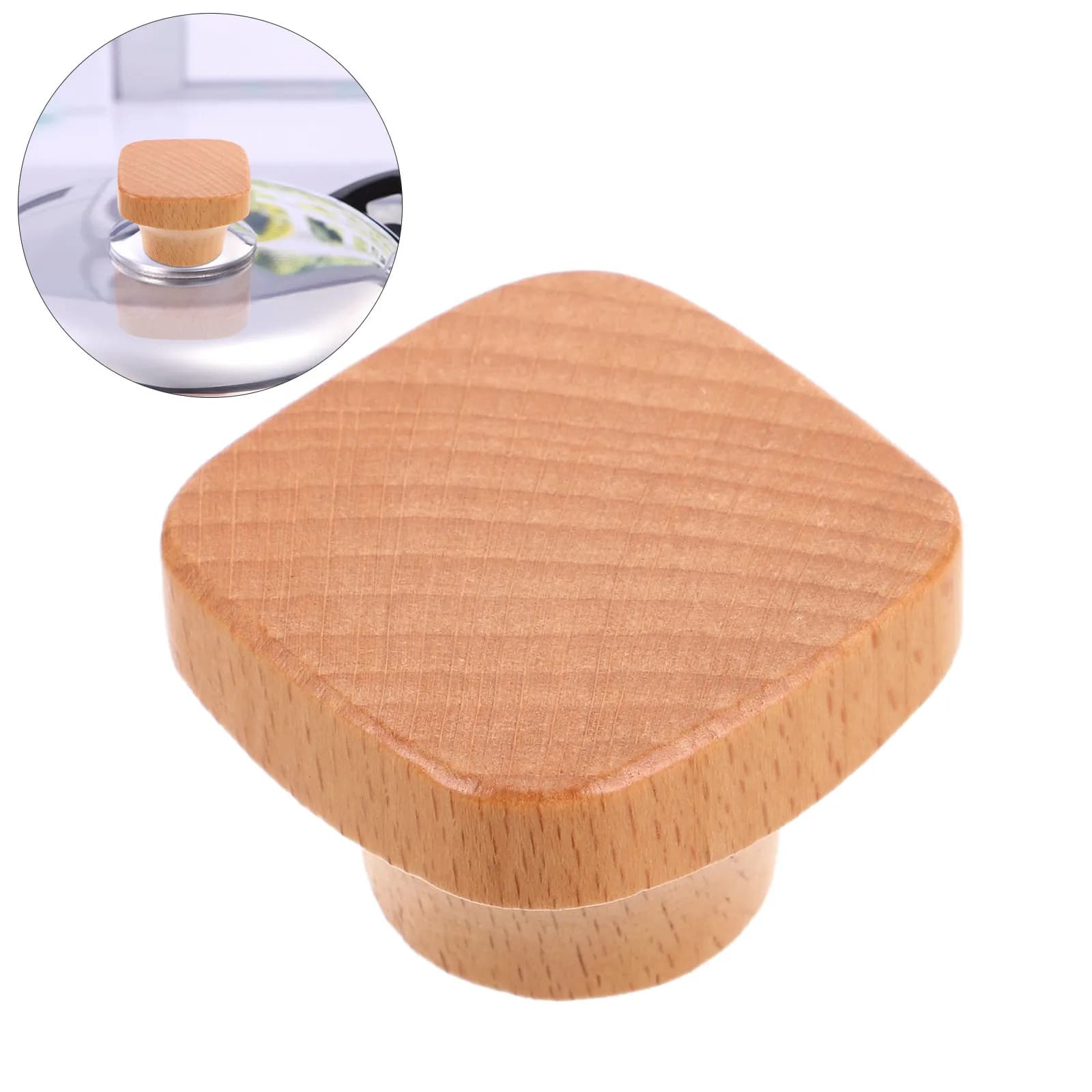 Wooden Frying Pan Handle Universal Pot Lid Knob Outdoor Cooking Anti Scalding Pot Lid Replacement Grip Knob Wooden Cooking Grip