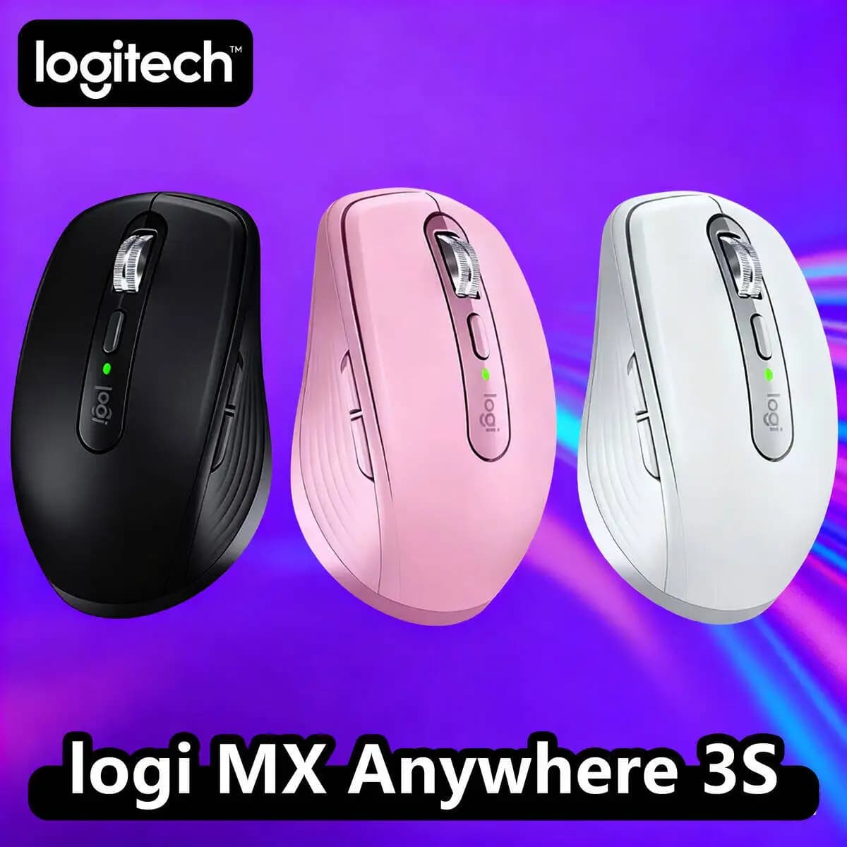 Logitech Mouse MX Anywhere 3S Ergonomic Wireless Mouse, MagSpeed Scroll, 8000 DPI, Logitech Flow, USB-C Fast Charge, Mac
