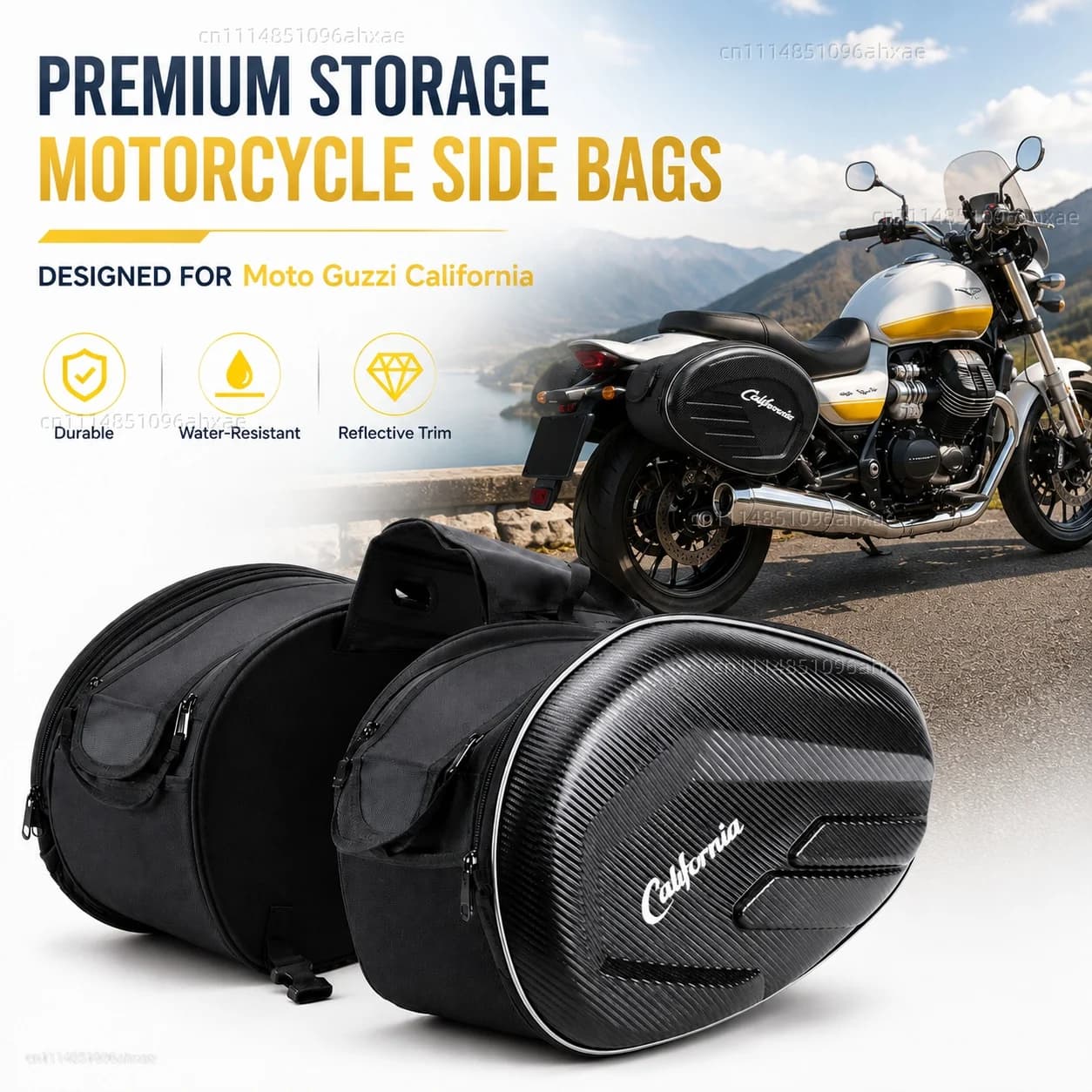 For Moto Guzzi California 1971-2020 Cruiser 2PCS Motorcycle Pannier Bags Luggage Saddle Bags Side Storage Fork Travel Pouch Box
