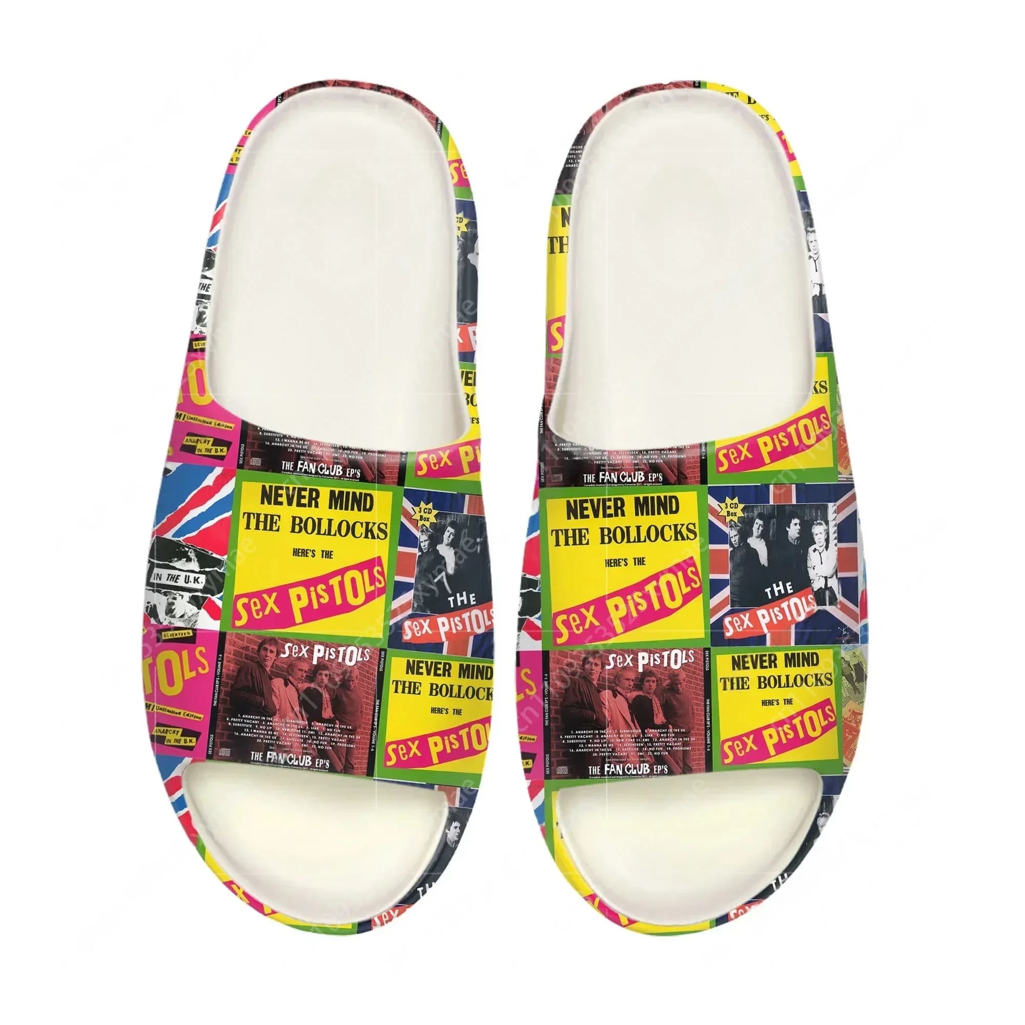 Ciabatte con Suola Morbida Sex Pistols, Zoccoli da Casa, Scarpe da Acqua, Sandali Personalizzabili per Uomo, Donna e Ragazzo, per Bagno e Spiaggia