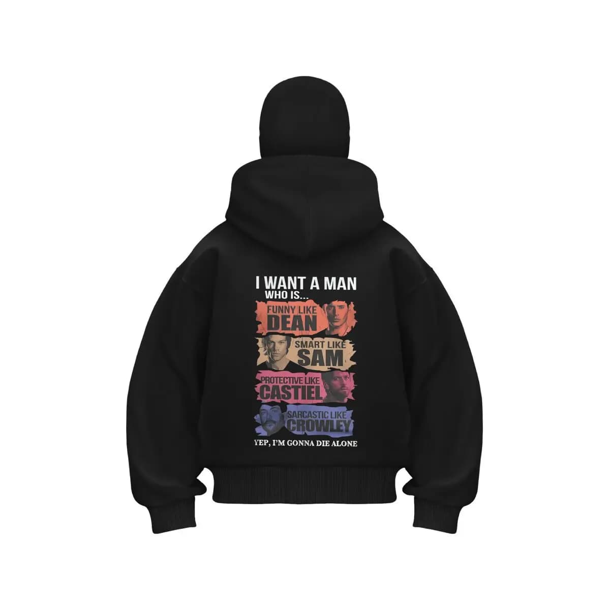 Voglio un uomo Pop Culture Art Passamontagna con cappuccio doppio da uomo con cerniera invernale caldo