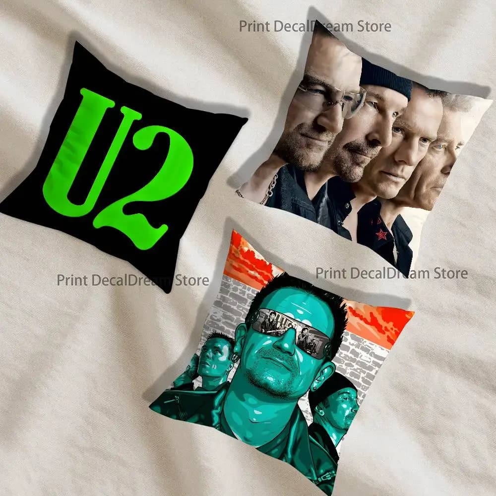 Band U2 Printed Pillow Cover Cushion Case Simple Sofa Pillow Case No Pillow Core