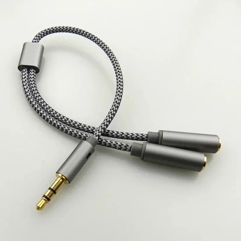 Headset Adapter Headphone Mic Y Splitter Cable 3.5mm Audio Male to 2 Female For Earphone Extense Mobile Audio Adapter Splitter