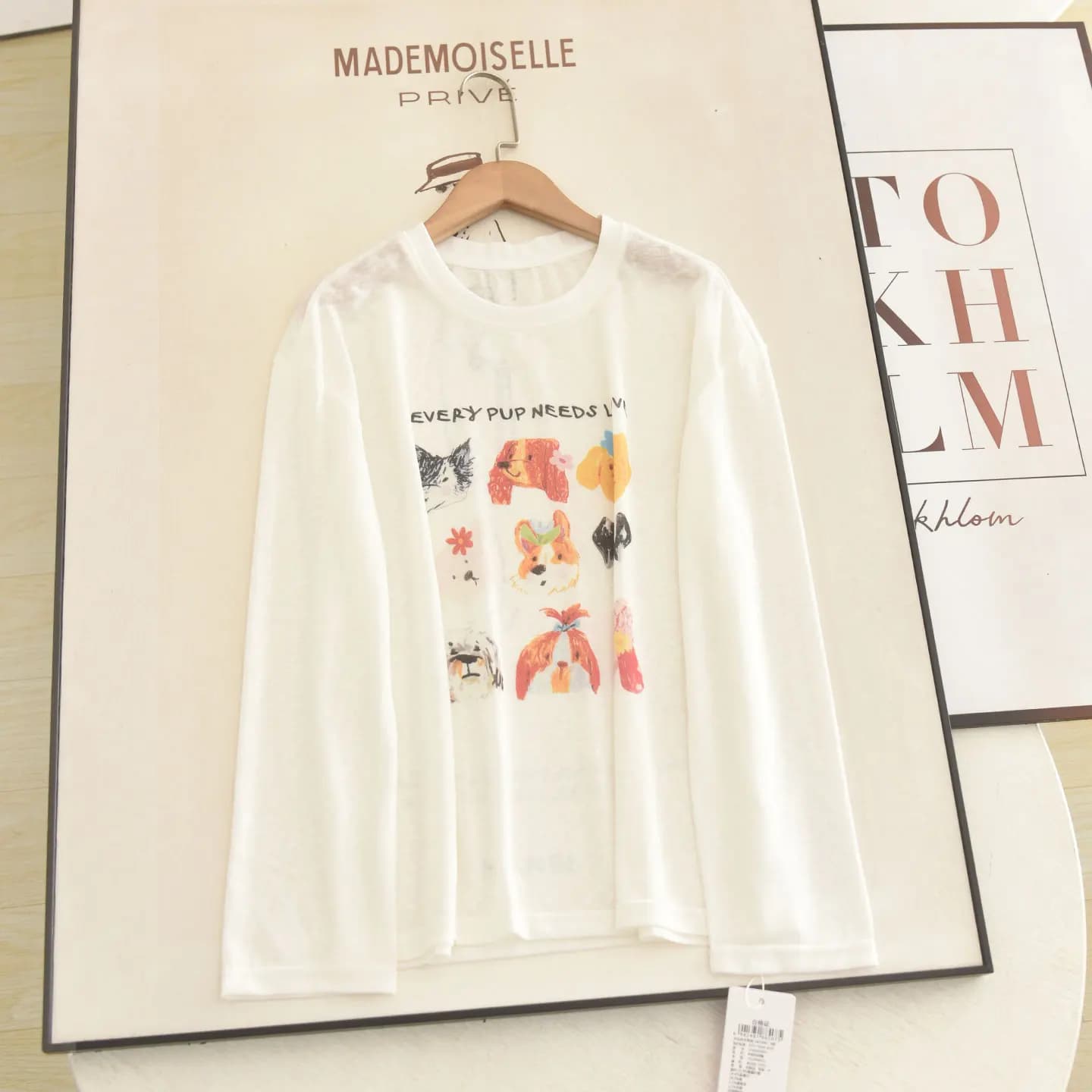 Long Sleeve T-Shirt Women's Summer Thin Sun Protection Cartoon Print Drapey Rasaell Gown Animal Pattern Knittedwear