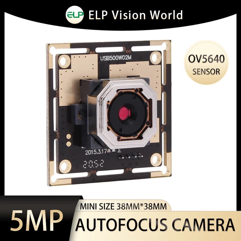 ELP Webcam USB camera module with automatic focus from 5 MP CMOS OV5640 Mini built-in USB camera for laptop Raspberry PI Jetson Nano PC