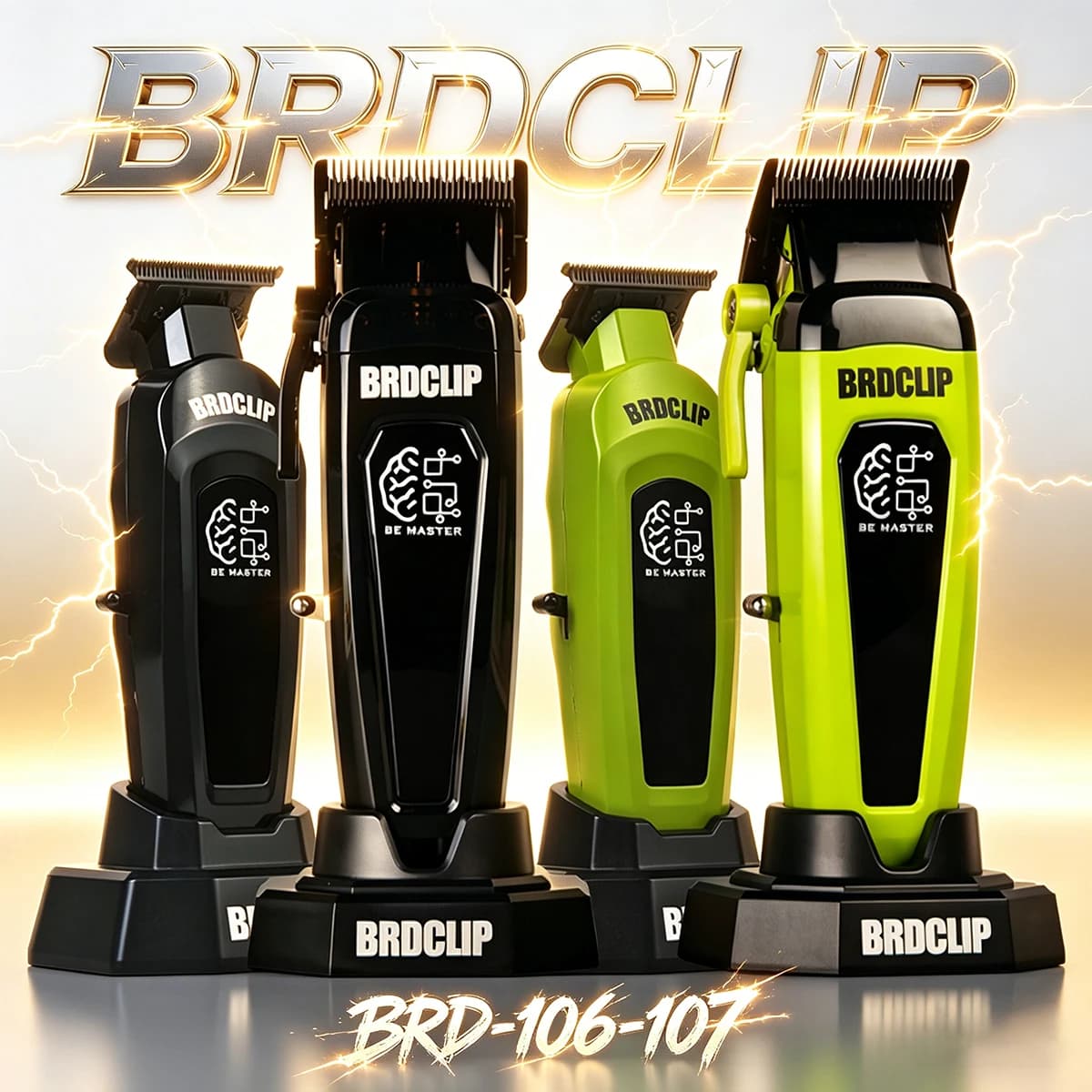BRDCLIP Professional Electric Haircut 106-107 with DLC Fade 7500RPM Blade and Barbiere Charging Base