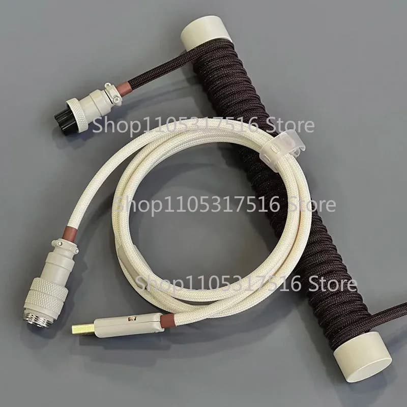 Cavo per tastiera meccanica con strumento di crimpatura per cavi, serie di cavi a spirale colorati con connettore aeronautico Z48
