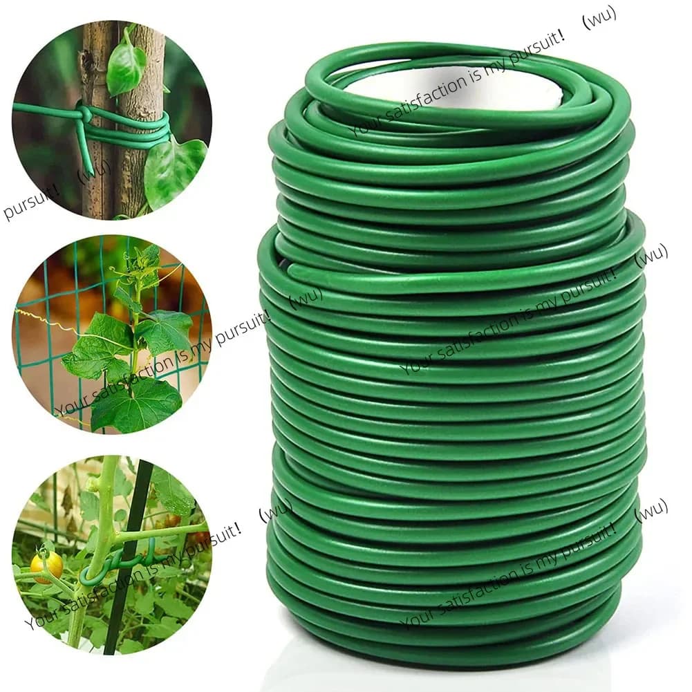 Filo per Piante 8m/10m, Verde, Morbido e Flessibile, Cavo di Supporto per Giardino, Legatura Riutilizzabile in Acciaio Rivestito in Gomma