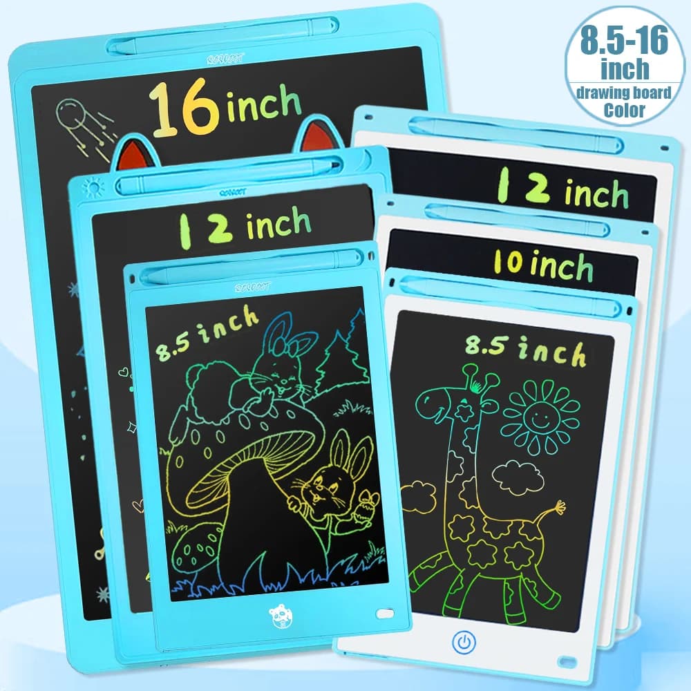 Tavoletta da disegno per scrittura LCD da 8,5/10/12/16 pollici, giocattoli da tavolo per doodle, regali per ragazzi e ragazze di 3-12 anni, blocco da disegno per bambini