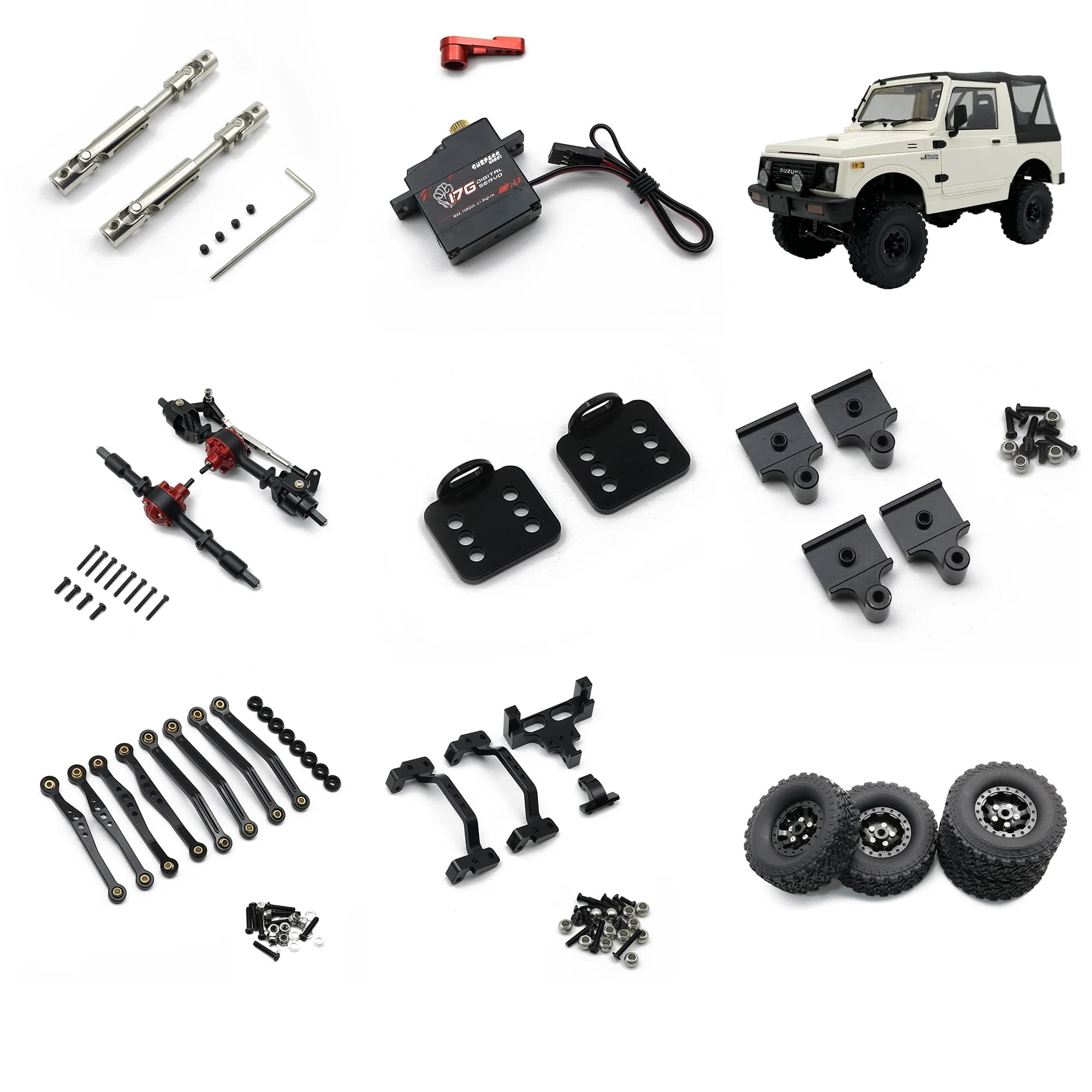 WPL C74-1 Jimny pneumatici per albero motore in metallo motore privato modifica dell'asse in metallo e accessori di aggiornamento accessori per auto rc