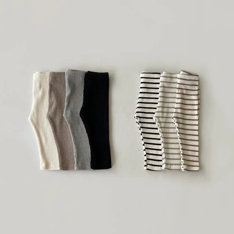 Slim fit elastic pants for kids Soft waist pants for kids Girls Striped leggings for kids spring autumn