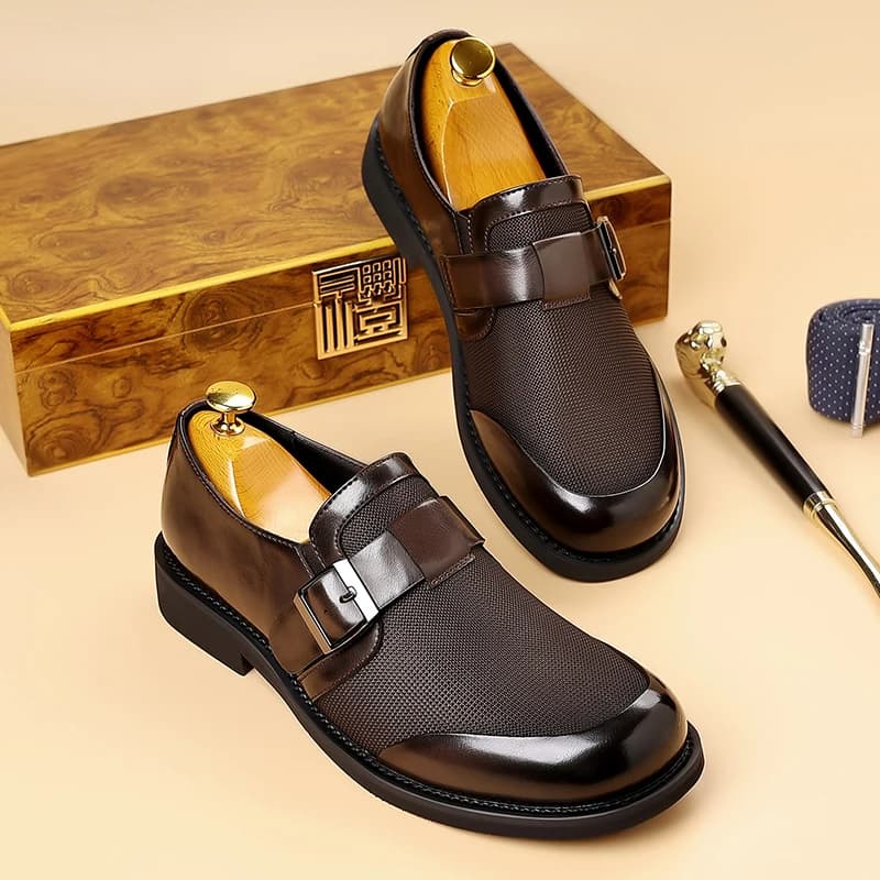 Men's Formal Leather Shoes Casual Business Non Slip Footwear New Fashion Minimalist Work Shoes Comfortable Male Flat Zapatillas
