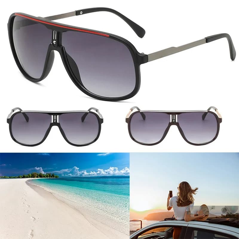 Occhiali da Sole Classici di Lusso Neutri, Protezione UV400, Occhiali alla Moda per Uomo e Donna, Accessorio Casual ed Elegante per Esterni