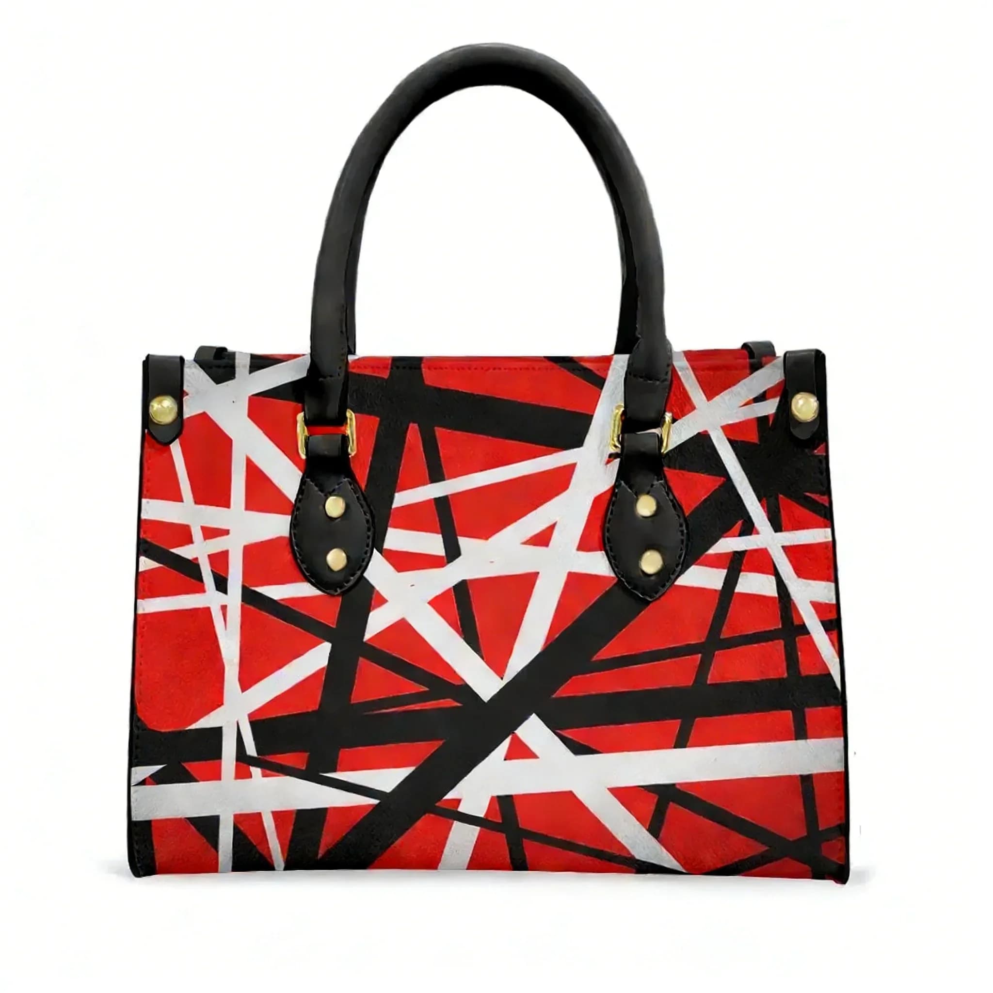 Borsa Tote Van Halen 5150 Stripes Rock Band, Borsa a Mano in Pelle PU con Immagine Testo, per Donna e Uomo, Borsa da Shopping e Regalo per Affari