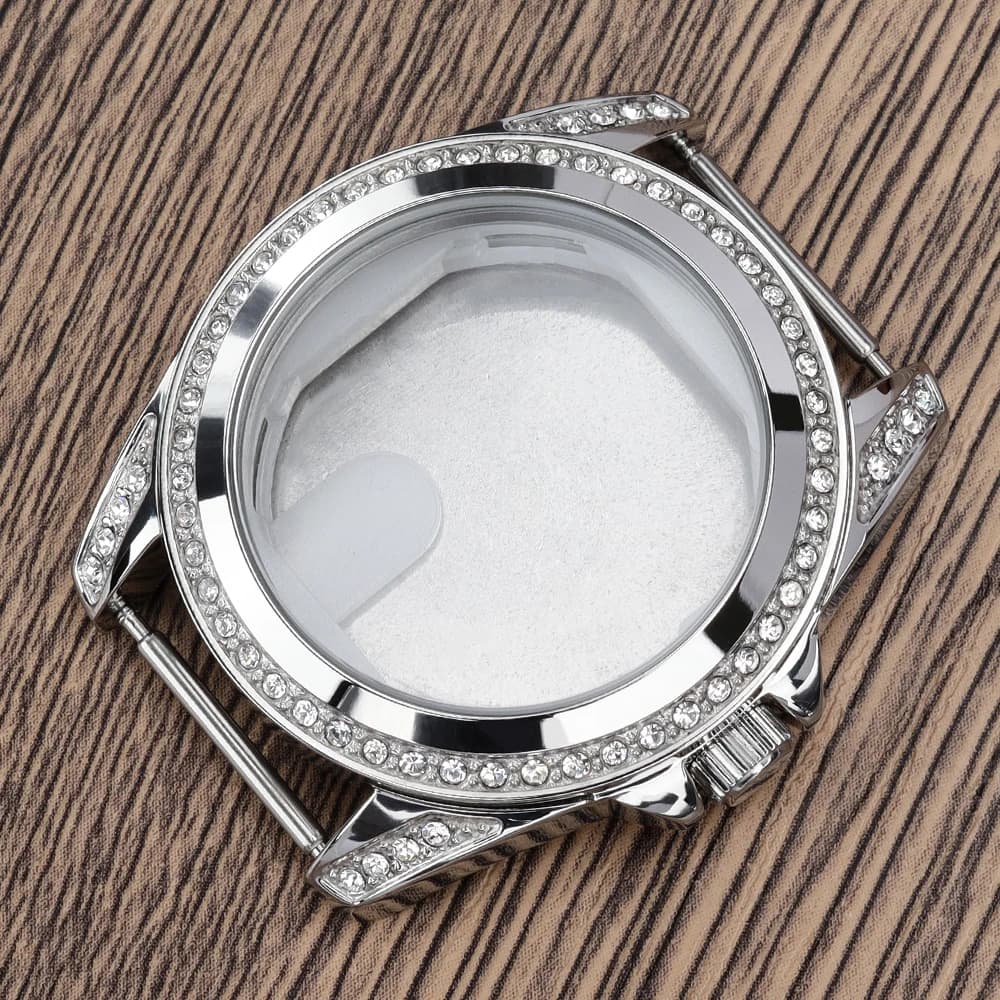 Cassa per orologio da donna piccola, modello Mod, 32 mm, in acciaio inossidabile argentato, per quadrante da 26 mm, compatibile con movimento Miyota 6P29 VX3J, accessori per orologi.