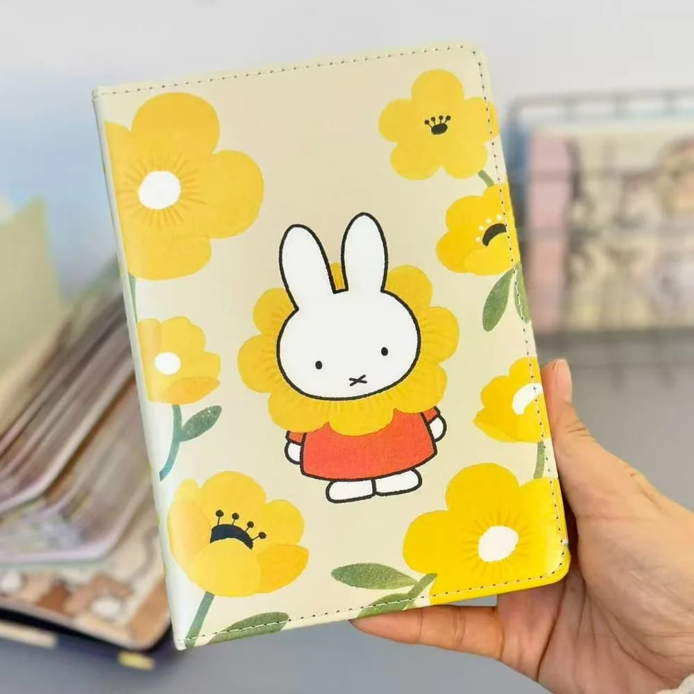 Quaderno con cartoni animati di Miffy Rabbit, blocco note per studenti, diario giornaliero carino, agenda leggera per appunti di studio e ufficio