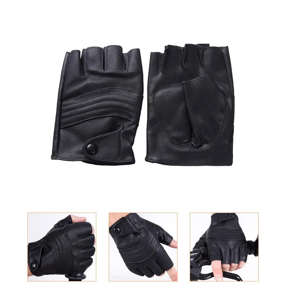 1 pair of men's fingerless cycling gloves, breathable, lightweight, anti-slip, for gym workout, half finger driving gloves