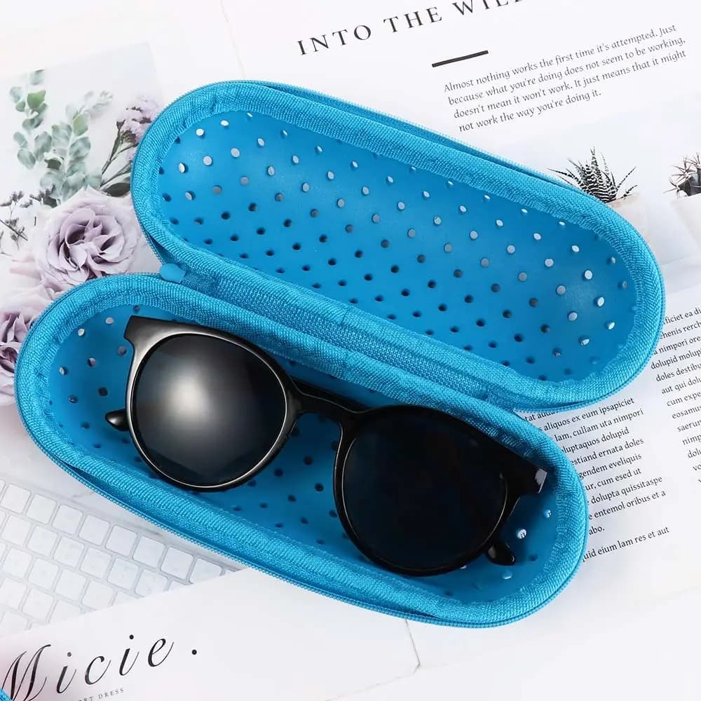 Portable EVA swimming glasses box with hooks for air holes Protective glasses not included