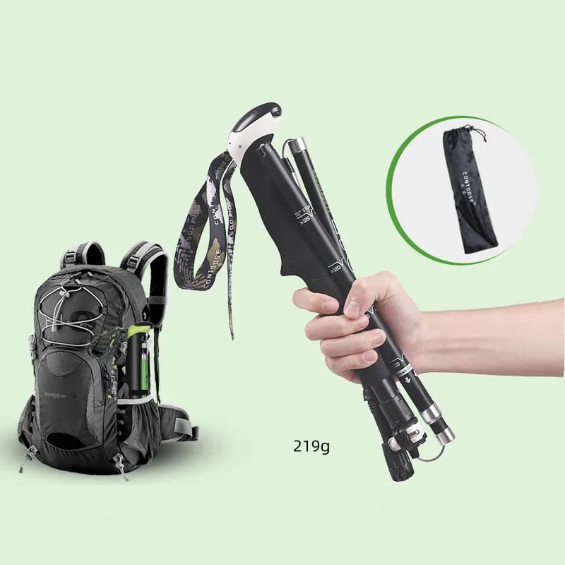 Bastoni da trekking ultraleggeri in carbonio da 230 g - Bastone da trekking pieghevole a 5 sezioni Attrezzatura professionale per arrampicata all'aperto ‌