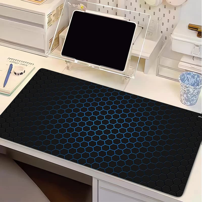 Tappetino per mouse 90x40 cm, geometrico, con bordi cuciti, grande XXL, accessori da gaming, tappetino per tastiera e mouse da computer, tappetino da scrivania, idea regalo