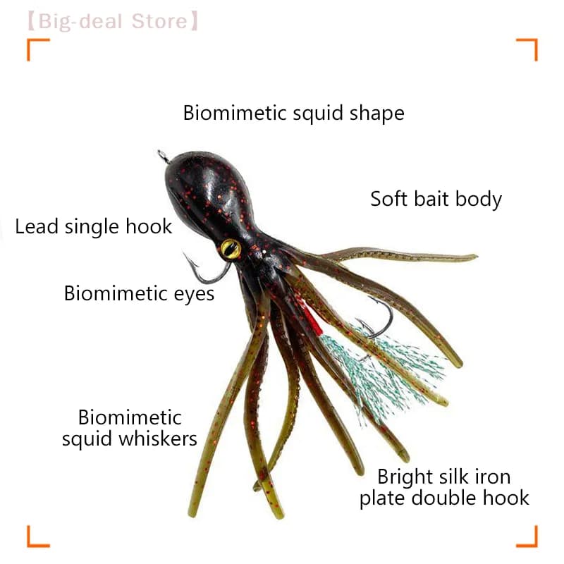 eMeOctopus Fishing Lure 19g Double Hook Artificial Silicone Esche Soft Triple Jig Slinging Pulp Swimbaits For Spigola Trota Shad