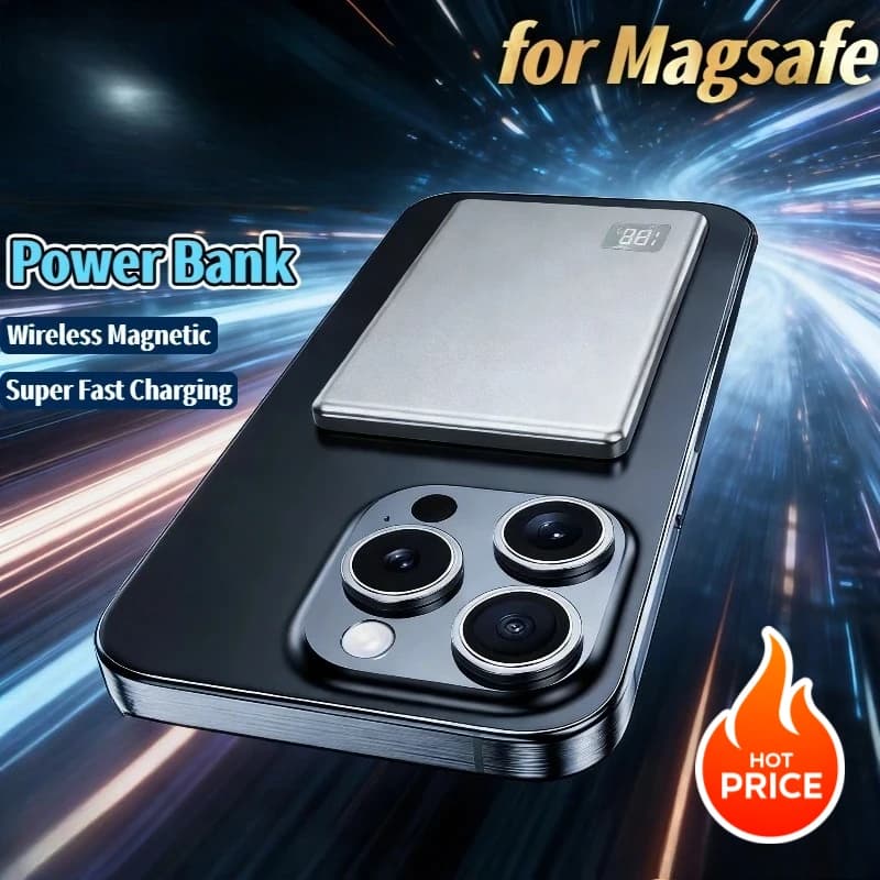 Power Bank Magnetico 10000mAh Portatile PD22.5W Ricarica Rapida Batteria Esterna Wireless per Magsafe Per iPhone Samsung