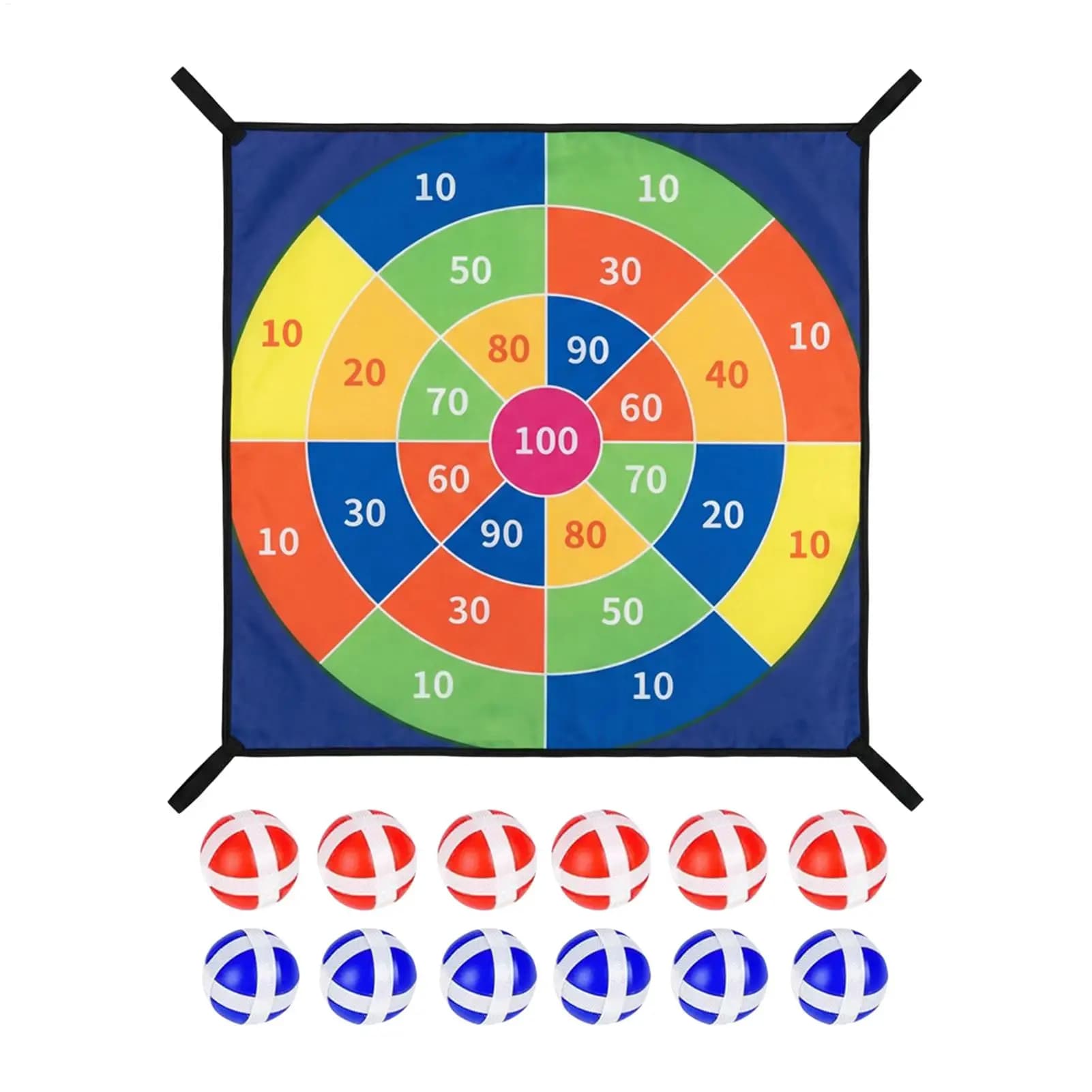 Trampoline Sticky Ball Dart Board Game Target Toy Set with Adhesive Balls Outdoor Indoor Fun for Backyard Party Neighborhood
