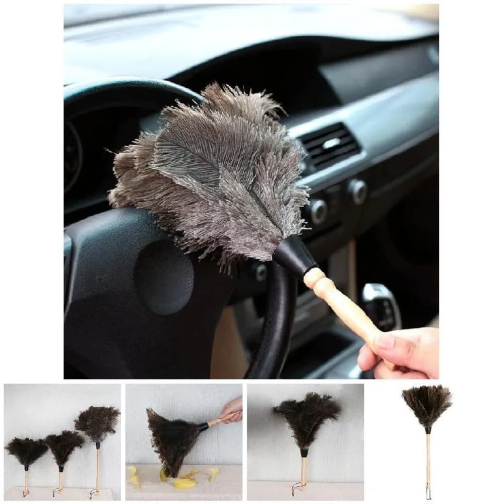 Struzzo Feather Brush for Wood Furniture Cleaning, Domestic Powder Removal Tool, Struzzo Pear Brush
